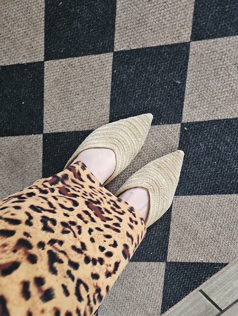 Zara Natural Woven Pointed-Toe Slip-On Mules - Beige - Picture 4 of 4